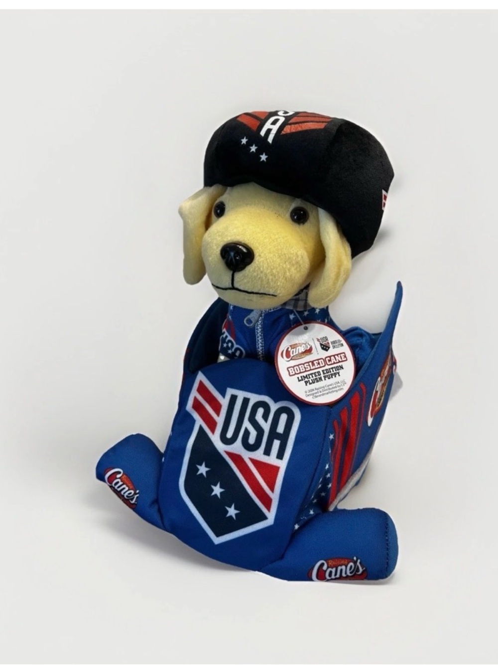 Raising Canes Limited Edition USA BOBSLED Plush Puppy With Tags 2026